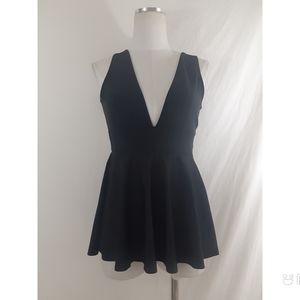 Women's Size Small One Piece Swimsuit Cut Out Black Monokini Low Back